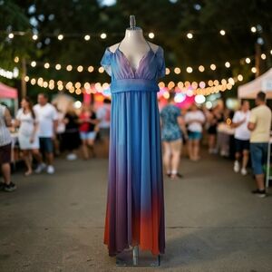 NWT! Gorgeous Flowing  Multicolor Maxi Dress